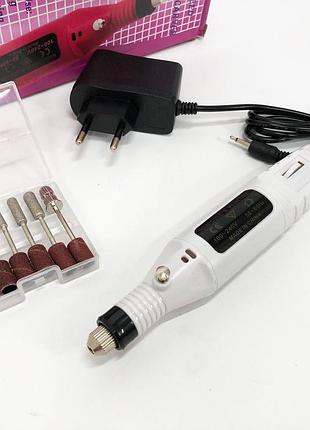 Ручний фрезер для нігтів smartus cbm-033 для манікюру та педикюру в домашніх умовах. колір: білий    2fg4