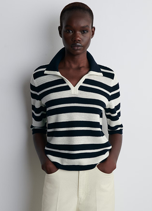 В'язана футболка поло з суміші вовни та бавовни cos 1296295001