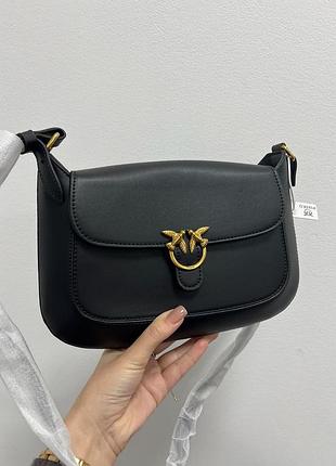 Женская кожаная сумка pinko mini love bag saddle simply black