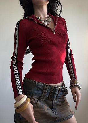 Червоне zip поло dkny