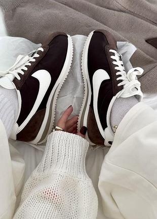 Кроссовки nike cortez brown white