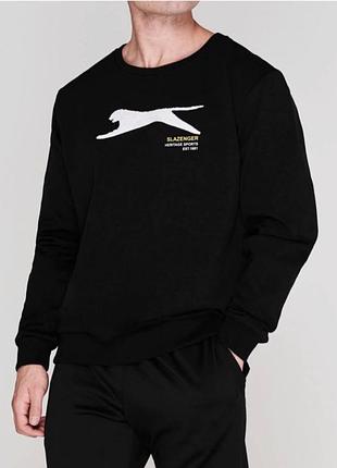 Р. 52-54/xl-2xl мужской свитшот slazenger sports sweatshirt новый черный