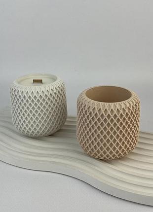 Гіпсове кашпо  «elegance» 100 мл 6.5х6.5 см