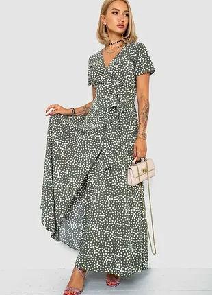 Сарафан157 в горох р.42-44-46-48-50 длинный с разрезом