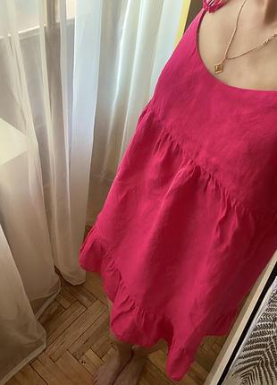 Сукня льон жіноча zara коротка сукня жіноча4 фото