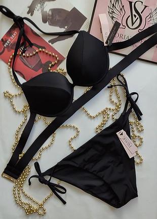Купальник victoria's secret 75b 34b xs s m l черный bombshell с двойным пуш ап