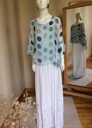 Блузка шовкова у горох блуза в горох шелк натуральный