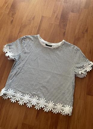 Футболка у полоску topshop xs