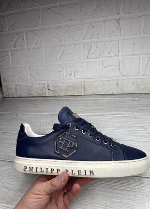 Крутые синие мокасины philipp plein  42-42.5 размер