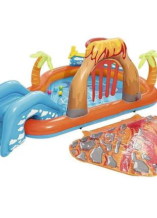 Надувной игровой центр bestway 53069 лагуна с горкой и шариками