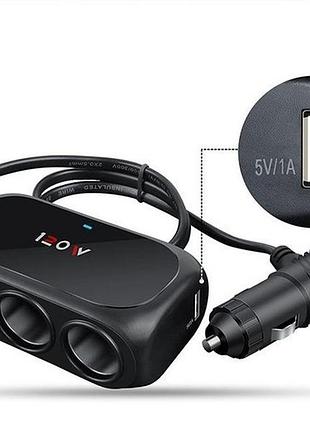 Разветвитель для прикуривателя xunniu wt-d23 black