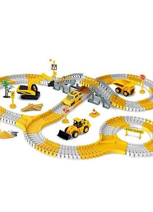 Автомобільний трек дорожні роботи, 333 деталі, машинка на батарейці
