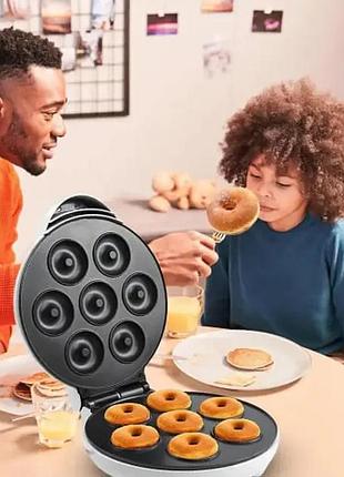 Апарат для приготовления пончиков 7шт, 1000вт / машинка для выпечки пончиков / донат мейкер