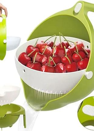 Универсальная миска – друшляк mesh strainer drain basket ∙ хозяйственная силиконовая корзина со сливом 2в1