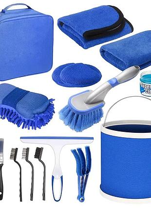 Набор из микрофибр аппликаторов и щеток для ухода за автомобилем, комплект 16 штук