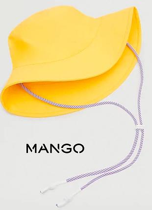 Новая желтая шляпа из эко-кожки с завязкой mango