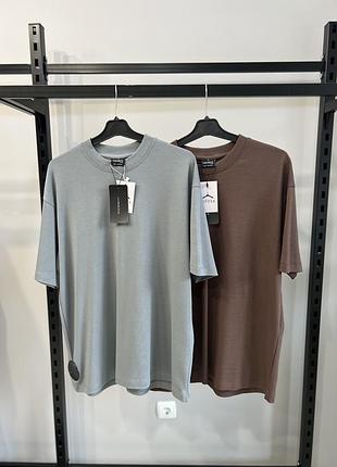 Стильна чоловіча футболка оверсайз favorite style, сіра футболка, шоколадна футболка