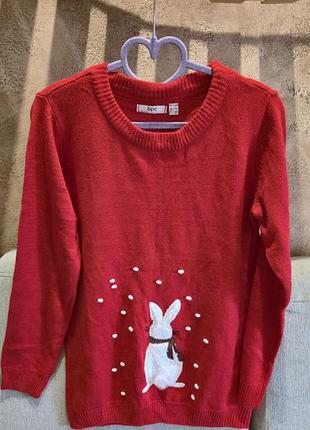 Теплый, мягкий свитер с милым зайчиком от bpc