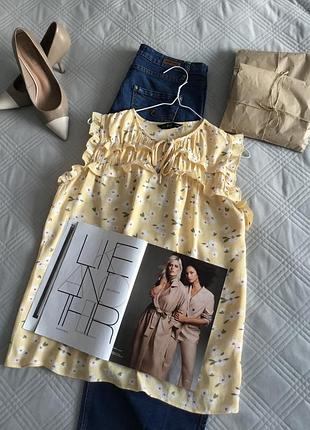 Красивая нежная блуза свободного кроя в пастельном желтом цвете в размере 16