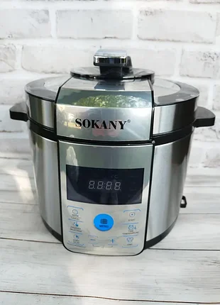 Багатофункціональна мультиварка скороварка sokany 6л, 1500в з антипригарним покриттям.