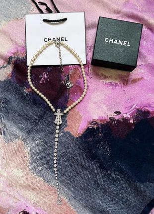 Кольє чокер із перлами chanel