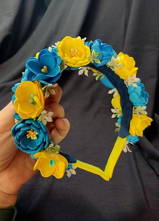 Ободок в патриотических цветах для девочек и женщин, ручной работы, из фоамирана