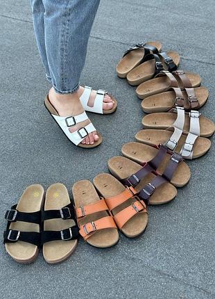 Шлепанцы женские натуральная кожа и замша разные цвета