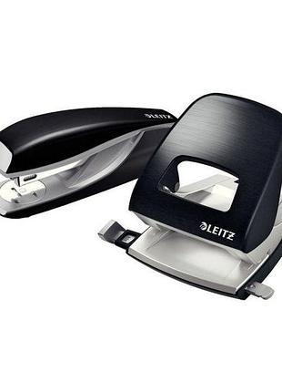 Дырокол металлический leitz new nexxt style (30 л., сатиновый черный)