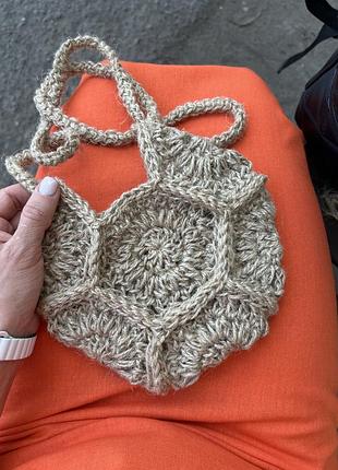Плетена сумочка із джута літня, маленька handmade