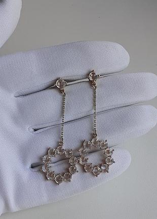 Висячие серьги бижутерия с кристаллами