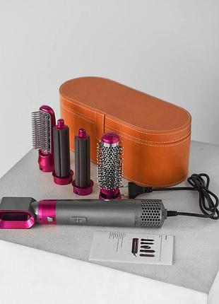 Стайлер для волос 5в1 + коробка hair brush дайсон, фен - плойка для волос, выравниватель волос, hot air sty