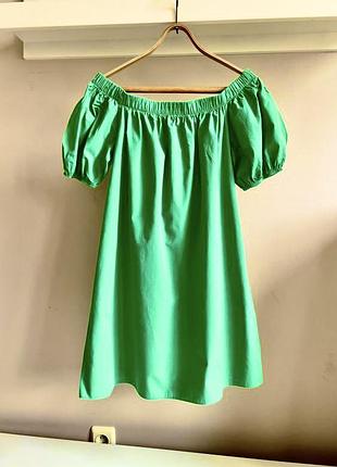 Бавовняна зелена сукня