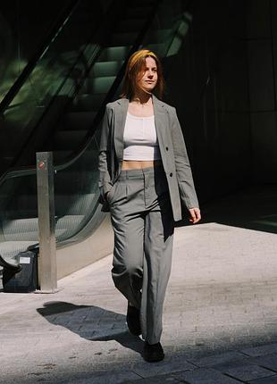 Брюки хакі суміш льону uniqlo