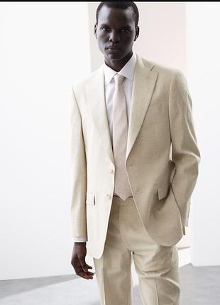 Пиджак однобортный из итальянской льняной смеси. marks spencer