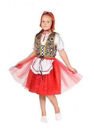 Дитячий костюм червоної шапочки креп-сатин і фатин