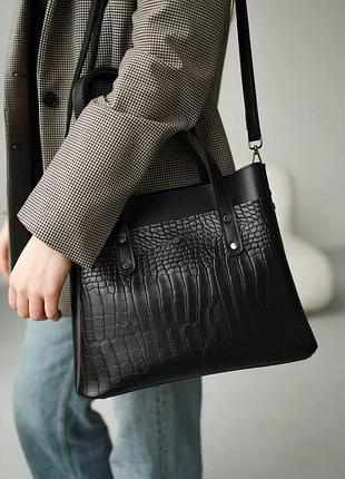 Жіноча зручна сумка на три відділення екошкіра 33*26*10 см