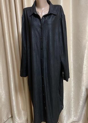 Довга сукня чорного кольору на кнопках norah весна/ осінь розмір 3xl/4xl