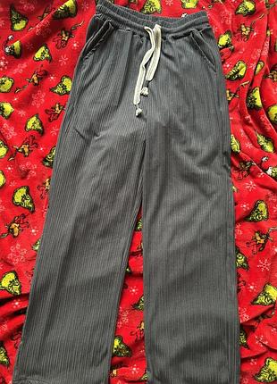 Жіночі брюки , штани на резинці , темно-сині штани, палаццо, літні штани