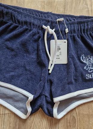 Махровые домашние шортики stitch primark.