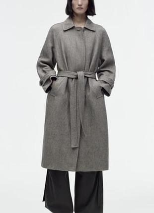 Довге пальто  limited edition сірого кольору