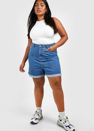Джинсові шорти з підкатаним подолом plus size 18 20 22 розмір 52/54 54/56 56/58