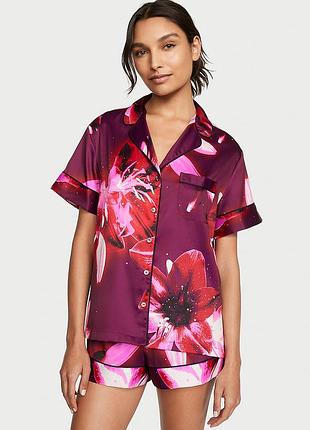 Сатинова піжама вікторія сікрет victoria's secret satin short pajama set