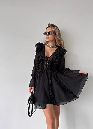 Коротка шифонова сукня бохо 6