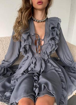 Коротка шифонова сукня бохо 8