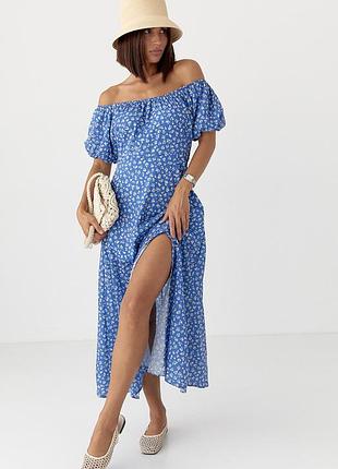 Квіткова сукня з рукавами-ліхтариками