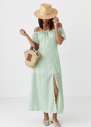 Квіткова сукня з рукавами-ліхтариками