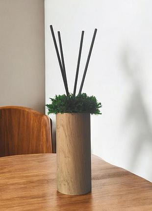 "ветивер" 100мл в деревянном аромадиффузоре со стабилизированным мхом в подарочной коробке homeinc
