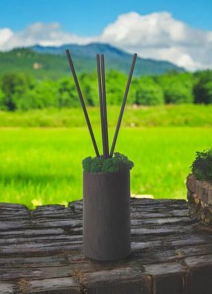 "ветивер" 100мл в деревянном аромадиффузоре со стабилизированным мхом в подарочной коробке homeinc