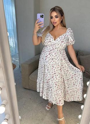 Легкое штапельное платье большого размера