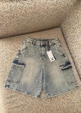 Акція!розкішні італійські джинсові шорти зі стразами joie clair.